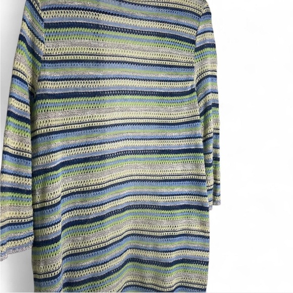 212 New York Crochet Knit Cardigan XL Blue Green Lightweight Boho - Picture 6 of 6